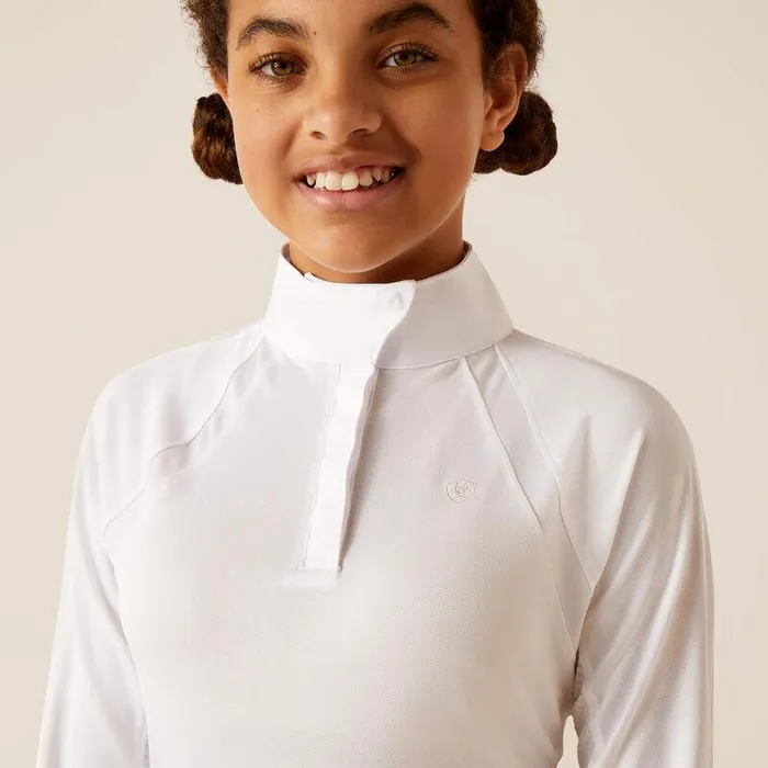 Kids English Riding Clothing Ariat Sunstopper 30 Show Shirt White