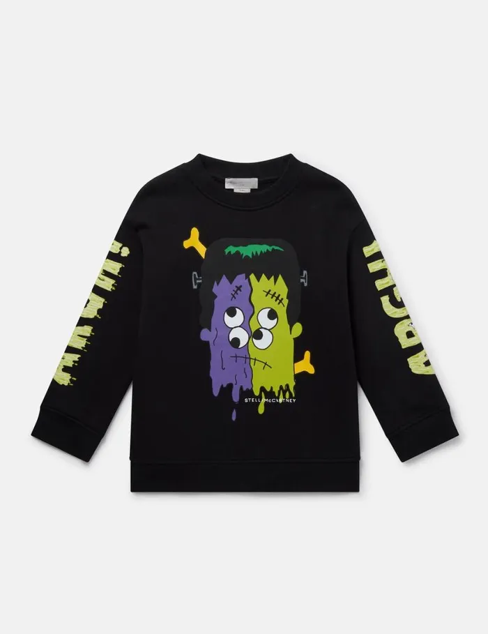 Kids Frankenstein Graphic Sweatshirt Black Stella McCartney TShirts And Sweatshirt