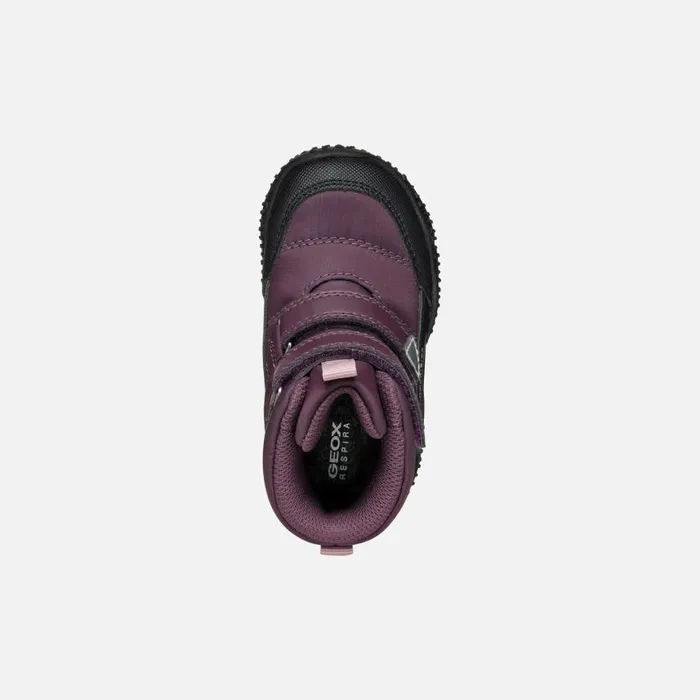 Kids Geox Ankle Boots BALTIC ABX BABY Dark BurgundyBlack Waterproof Boots Dark Burgundyblack