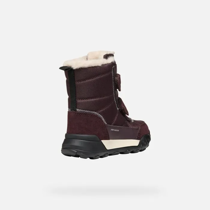 Kids Geox Ankle Boots TREKKYUP ABX GIRL Dark Burgundy Mid Calf Boots Dark Burgundy