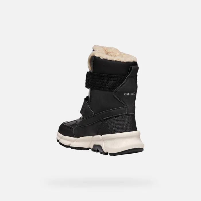 Kids Geox Boots FLEXYPER PLUS ABX BOY Black Mid Calf Boots Black