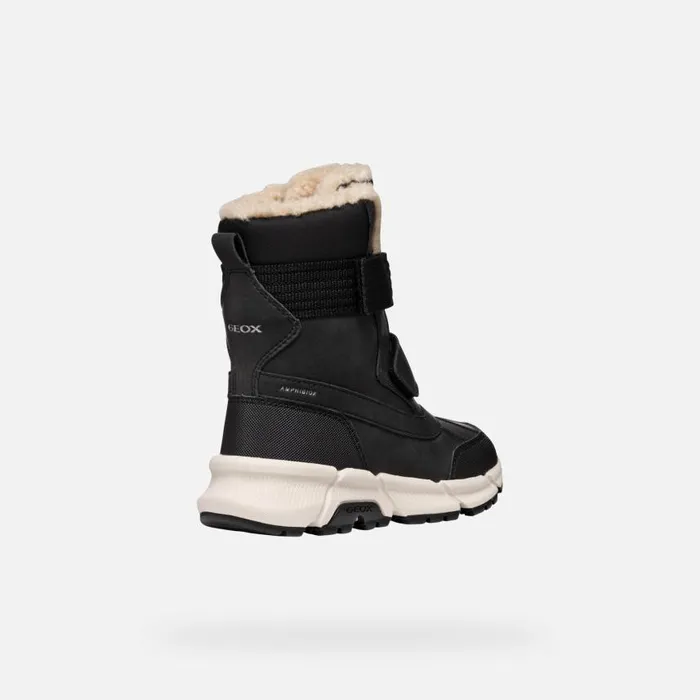 Kids Geox Boots FLEXYPER PLUS ABX BOY Black Mid Calf Boots Black