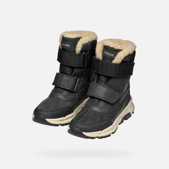 Kids Geox Boots FLEXYPER PLUS ABX BOY Black Mid Calf Boots Black