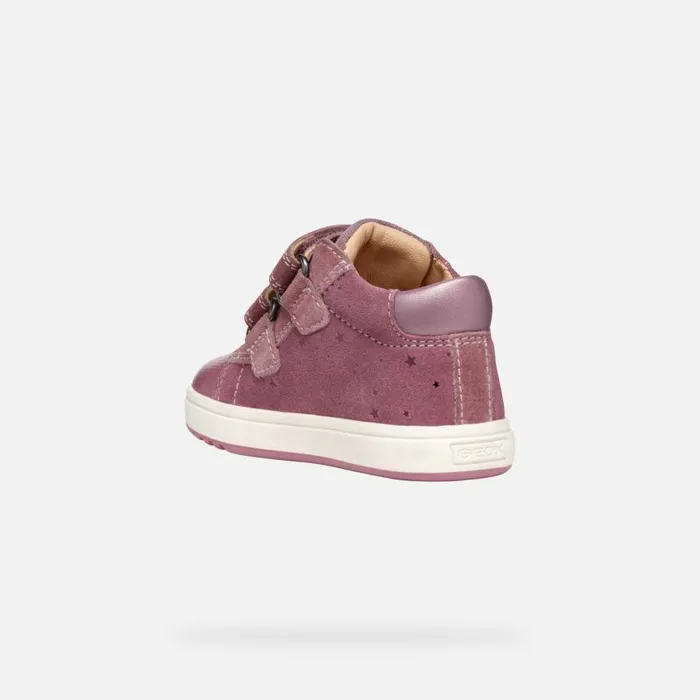 Kids Geox First Steps BIGLIA BABY GIRL Dark Pink Sneakers With Straps Dark Pink