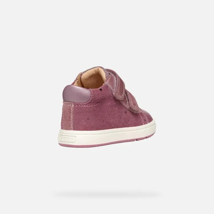Kids Geox First Steps BIGLIA BABY GIRL Dark Pink Sneakers With Straps Dark Pink