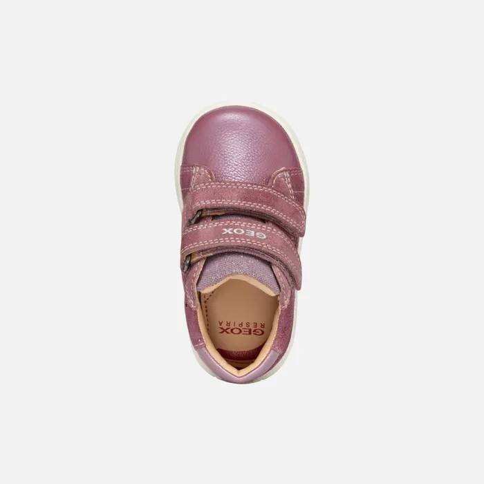 Kids Geox First Steps BIGLIA BABY GIRL Dark Pink Sneakers With Straps Dark Pink