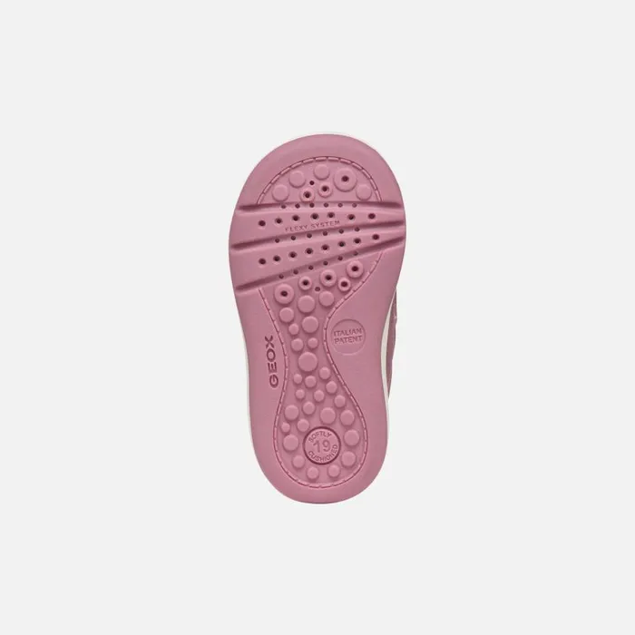 Kids Geox First Steps BIGLIA BABY GIRL Dark Pink Sneakers With Straps Dark Pink