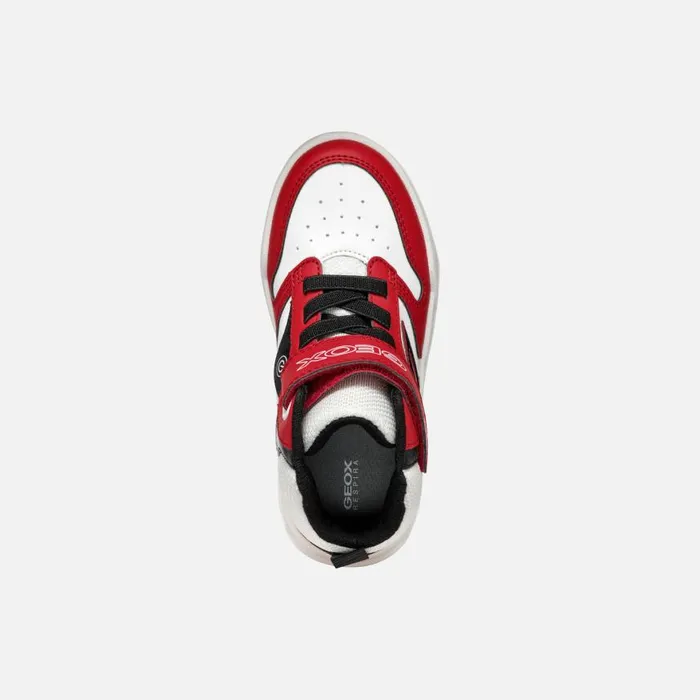 Kids Geox Sneakers BUZZERLIGHT BOY RedWhite High Top Sneakers Redwhite