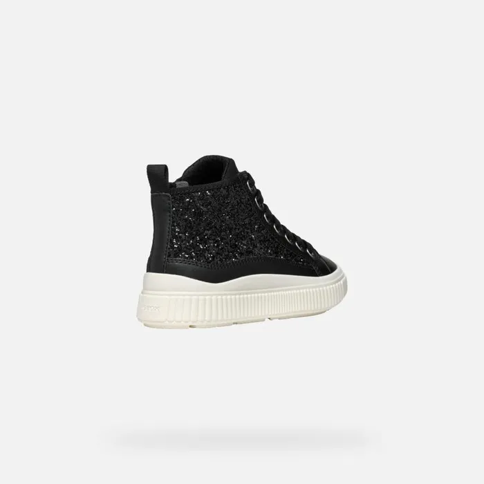 Kids Geox Sneakers LAQUINNY GIRL Black High Top Sneakers Black