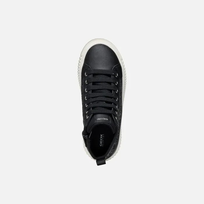 Kids Geox Sneakers LAQUINNY GIRL Black High Top Sneakers Black