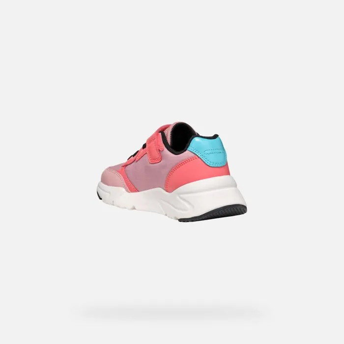 Kids Geox Sneakers LOFTUS GIRL Dark CoralLight Pink Low Top Sneakers Dark Corallight Pink