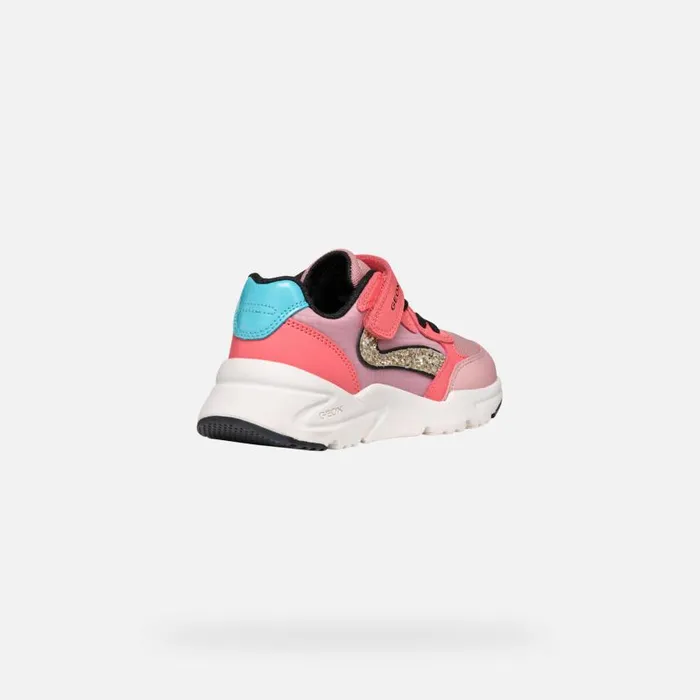 Kids Geox Sneakers LOFTUS GIRL Dark CoralLight Pink Low Top Sneakers Dark Corallight Pink