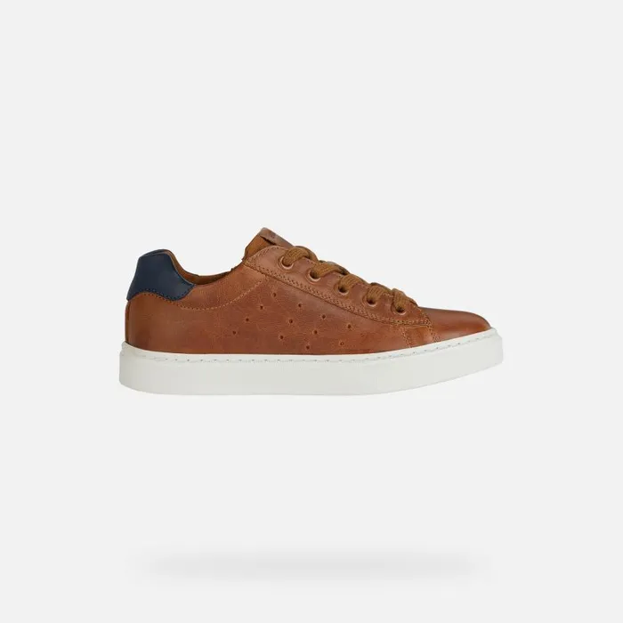 Kids Geox Sneakers NASHIK Kids039s Cognac Low Top Sneakers Geox Cognacnavy