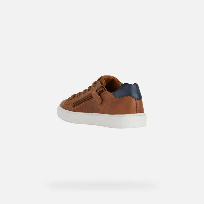 Kids Geox Sneakers NASHIK Kids039s Cognac Low Top Sneakers Geox Cognacnavy
