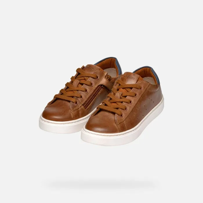 Kids Geox Sneakers NASHIK Kids039s Cognac Low Top Sneakers Geox Cognacnavy