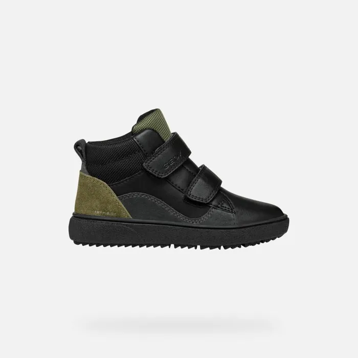 Kids Geox Sneakers THELEVEN ABX BOY BlackDark Grey Waterproof Trainers Blackdark Grey