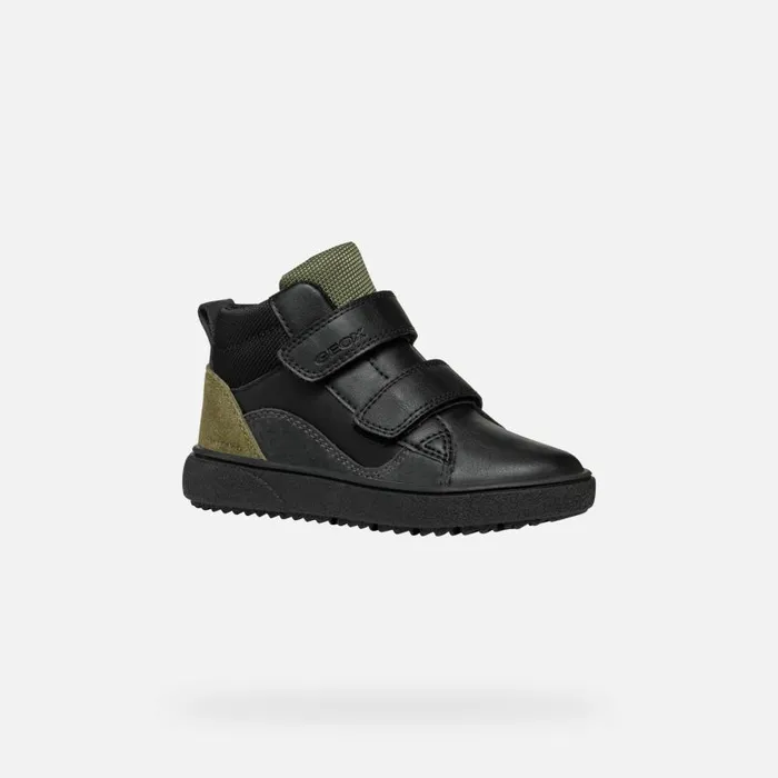 Kids Geox Sneakers THELEVEN ABX BOY BlackDark Grey Waterproof Trainers Blackdark Grey