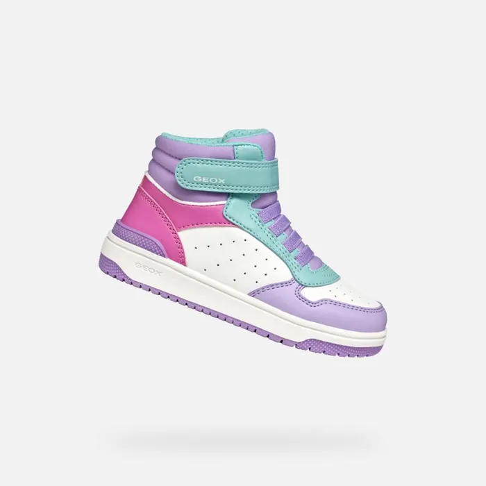 Kids Geox Sneakers WASHIBA JUNIOR LilacAqua High Top Sneakers Lilacaqua