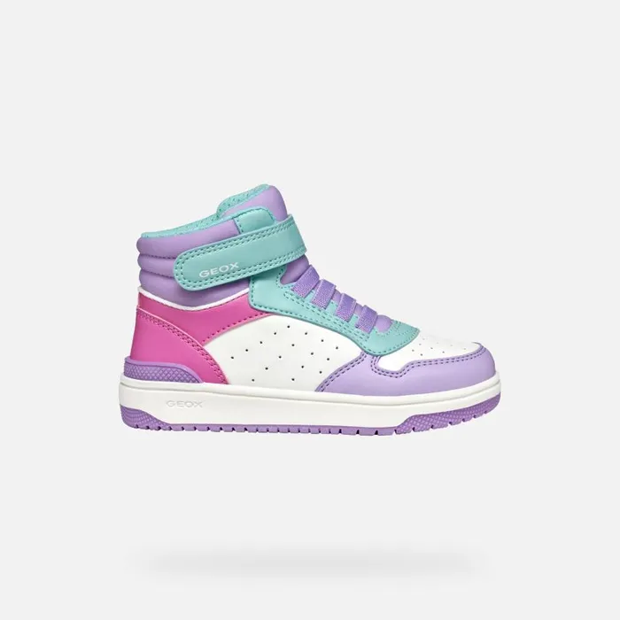 Kids Geox Sneakers WASHIBA JUNIOR LilacAqua High Top Sneakers Lilacaqua