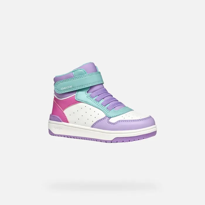 Kids Geox Sneakers WASHIBA JUNIOR LilacAqua High Top Sneakers Lilacaqua