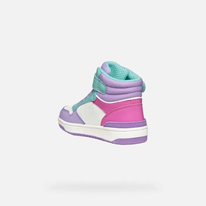 Kids Geox Sneakers WASHIBA JUNIOR LilacAqua High Top Sneakers Lilacaqua