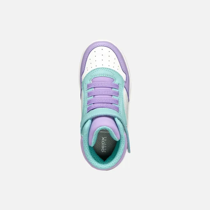 Kids Geox Sneakers WASHIBA JUNIOR LilacAqua High Top Sneakers Lilacaqua