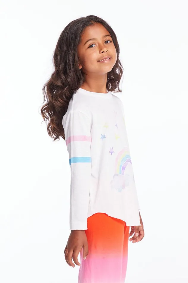 Kids Girls Chaser Brand Rainbow Watercolor Girls Long Sleeve