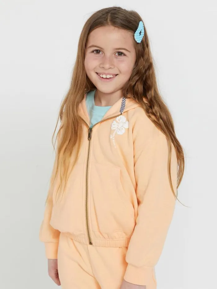 Kids Jackets Volcom Girls Zippety Dudette Jacket 8211 Peach Bud