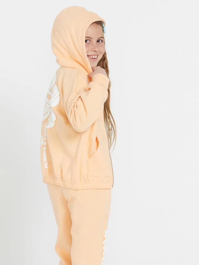 Kids Jackets Volcom Girls Zippety Dudette Jacket 8211 Peach Bud