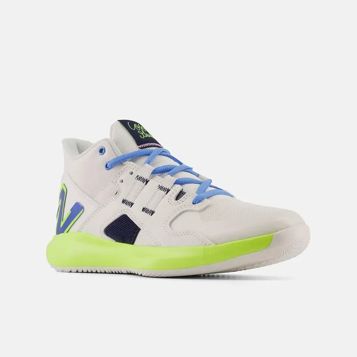 Kids Kid039s Coco CG1 White With Hilite And Bright Lapis New Balance Cleats
