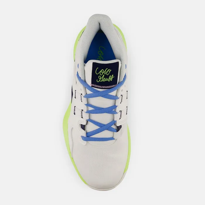 Kids Kid039s Coco CG1 White With Hilite And Bright Lapis New Balance Cleats