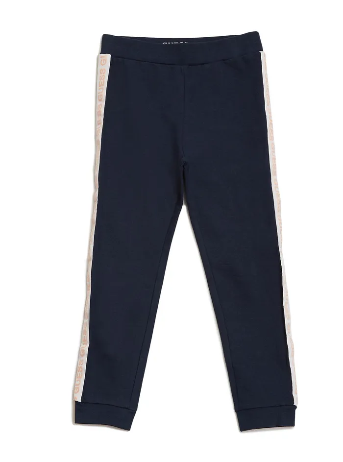 Kids Little Girl GUESS Blue Glitter Active Logo Pants 27