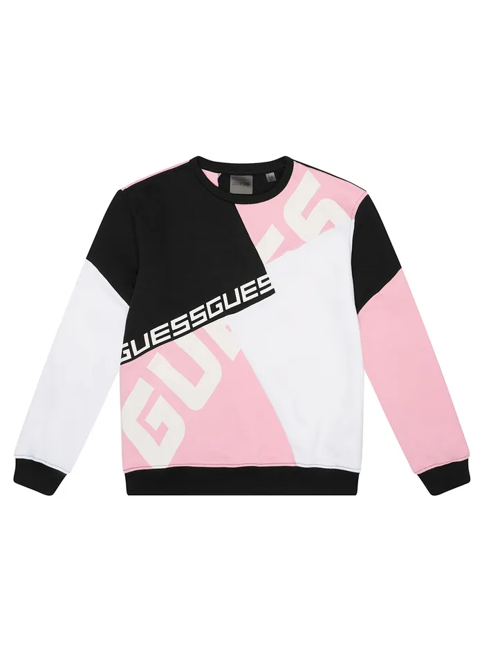 Kids Little Girl GUESS Soft Rose Logo Active Jumper 414