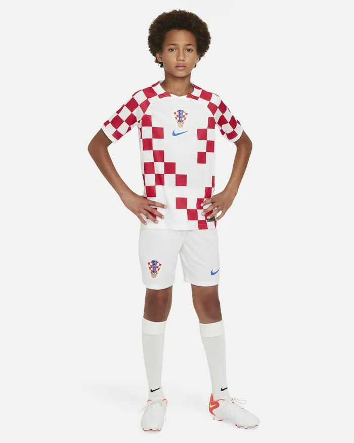 Kids Nike All Clothing Croatia 202223 Stadium Home Whitebattle Blue