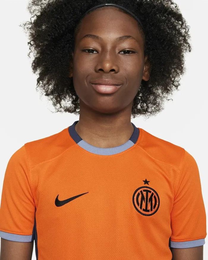 Kids Nike All Clothing Inter Milan 202324 Stadium Third Safety Orangethunder Blueashen Slateblack