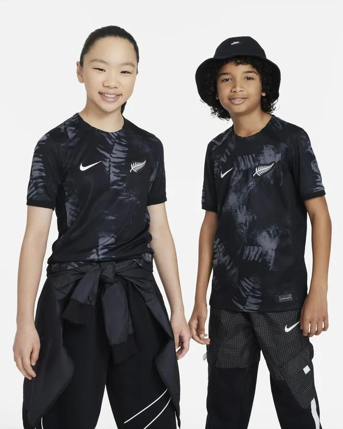 Kids Nike All Clothing New Zealand 2023 Stadium Home Iron Greyblackwhite