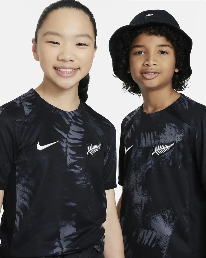 Kids Nike All Clothing New Zealand 2023 Stadium Home Iron Greyblackwhite