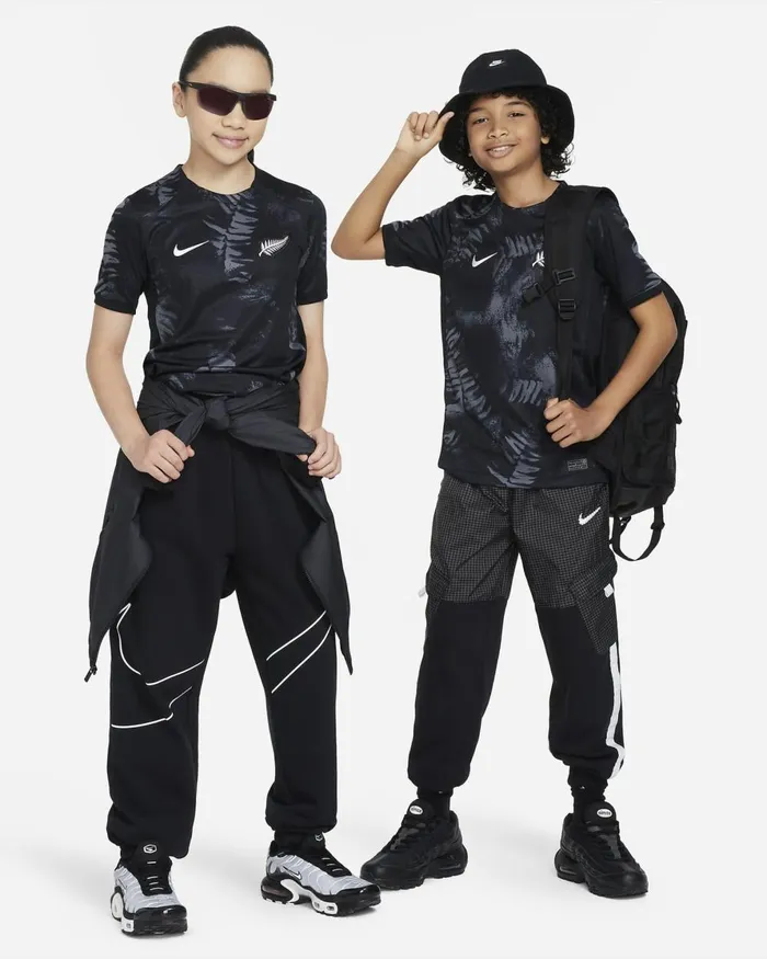 Kids Nike All Clothing New Zealand 2023 Stadium Home Iron Greyblackwhite