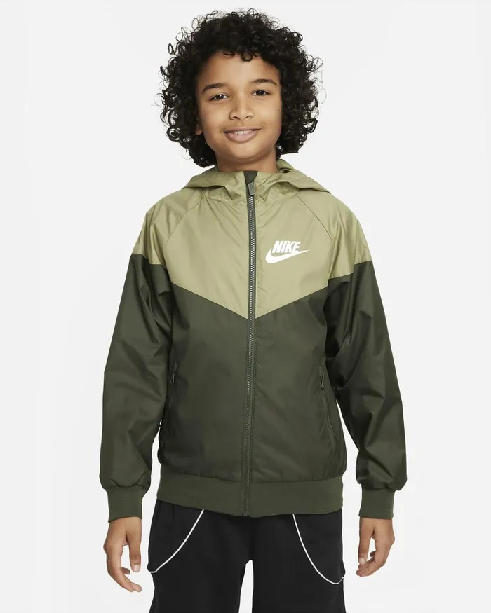 Kids Nike Jackets Sportswear Windrunner Cargo Khakineutral Olivecargo Khakiwhite