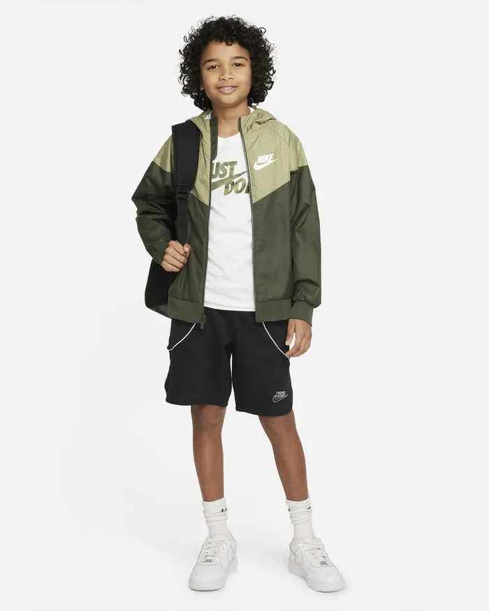 Kids Nike Jackets Sportswear Windrunner Cargo Khakineutral Olivecargo Khakiwhite