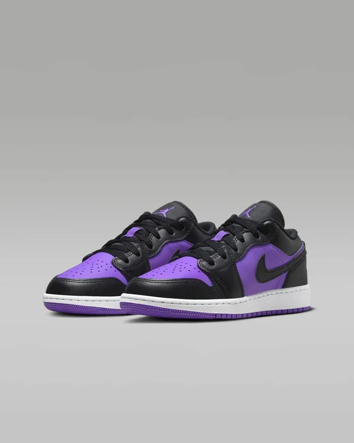 Kids Nike Jordan Air Jordan 1 Low Purple Venomwhiteblack
