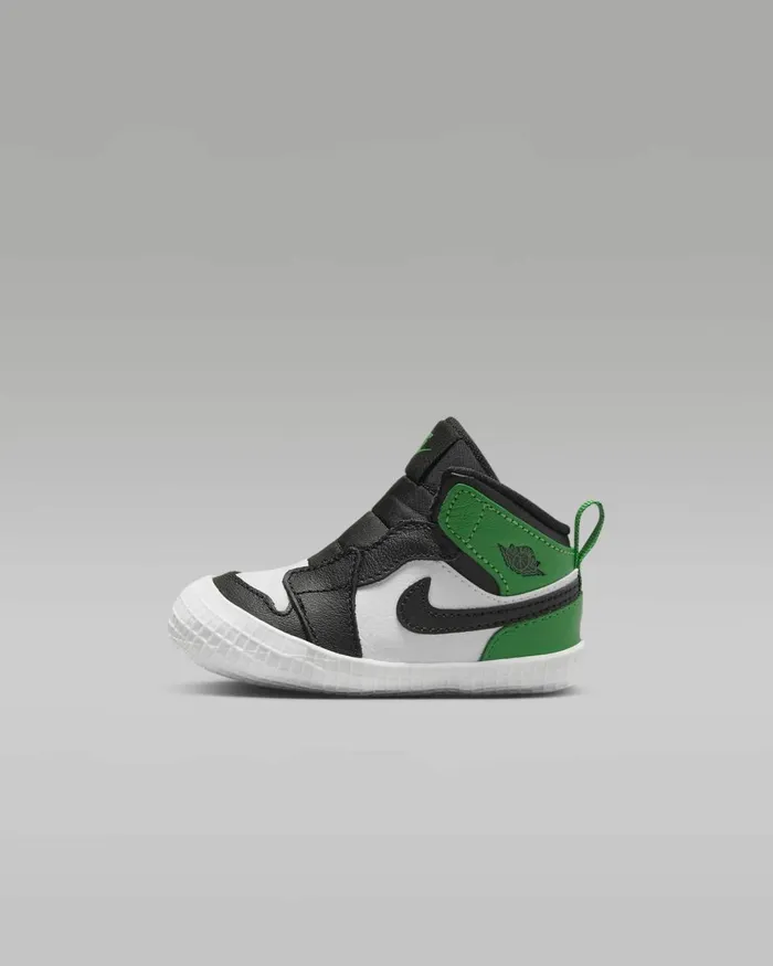 Kids Nike Jordan Jordan 1 Blackwhitelucky Green