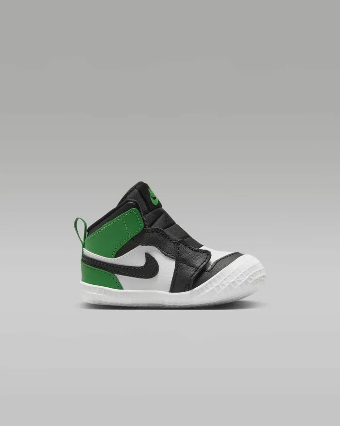 Kids Nike Jordan Jordan 1 Blackwhitelucky Green