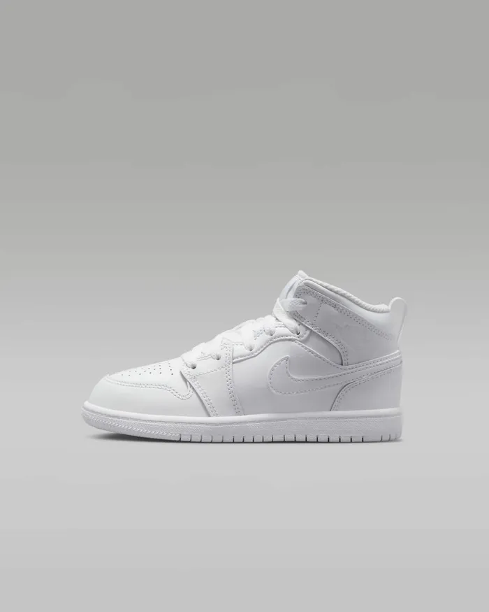 Kids Nike Jordan Jordan 1 Mid Whitewhitewhite