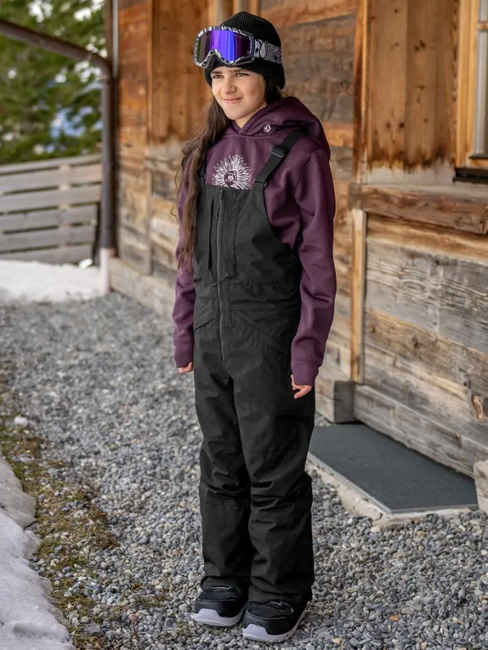Kids Pants Volcom Barkley Insulated Bib Overalls 8211 Black