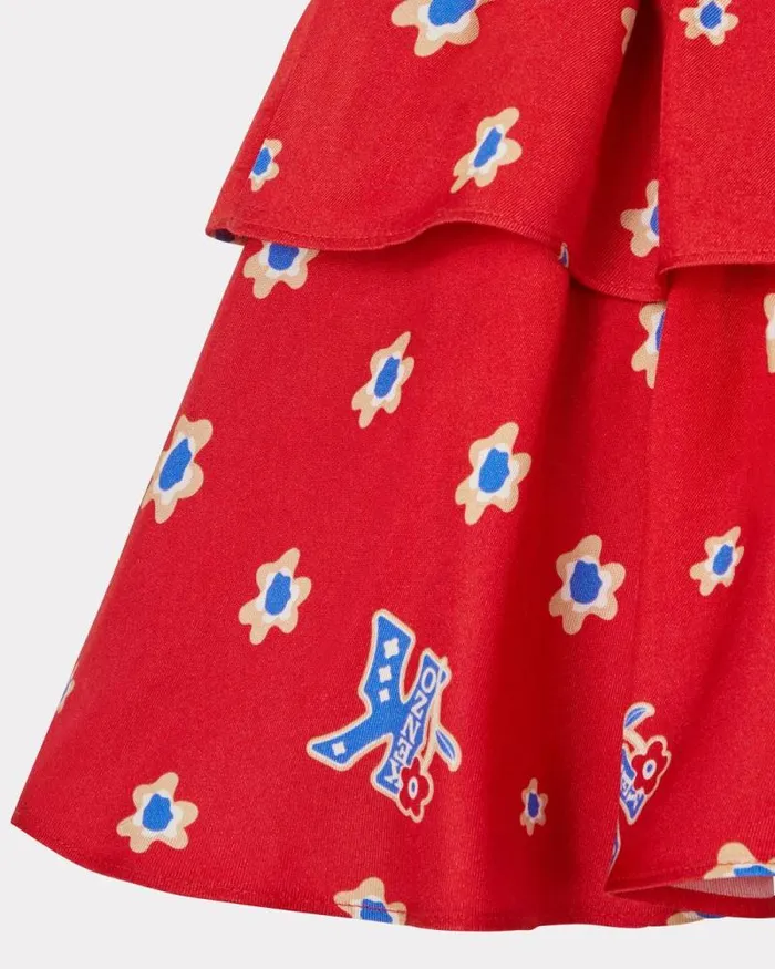 Kids Printed Skirt With Ruffles Cherry Kenzo Dresses And Skirts