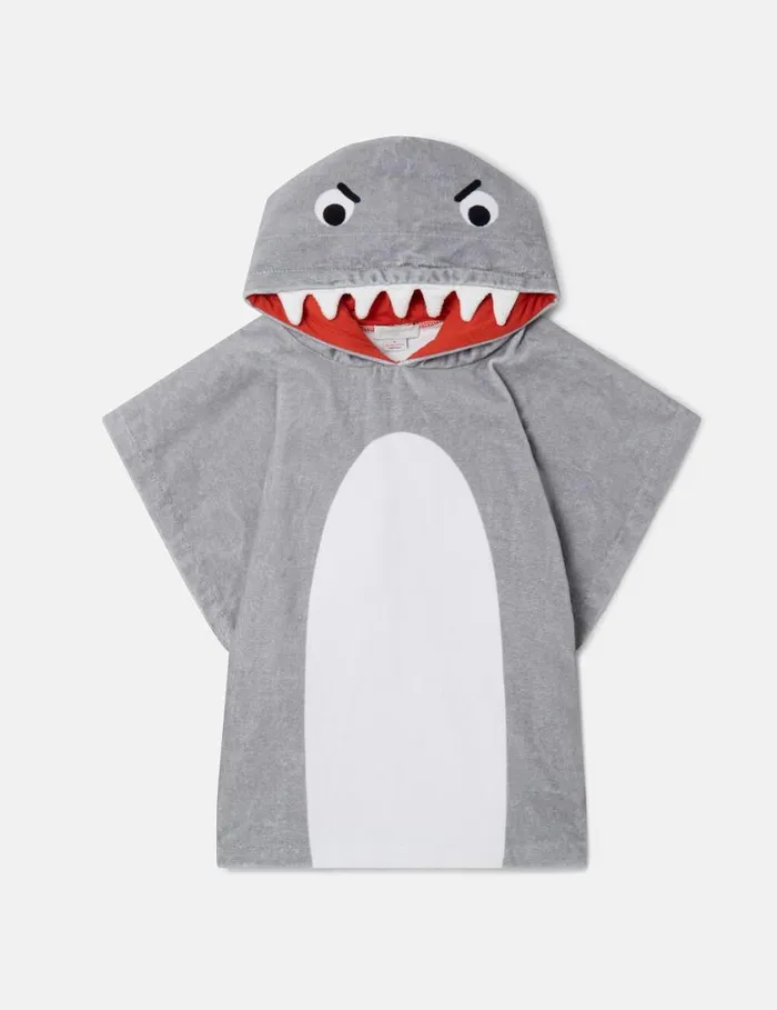 Kids Shark Hooded Towel Grey Stella McCartney Shoes And Accessories