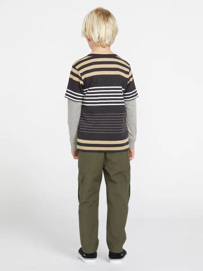 Kids Shirts and Flannels Volcom Little Boys Beam Stone Twofer Long Sleeve Shirt 8211 Dark Black Heather