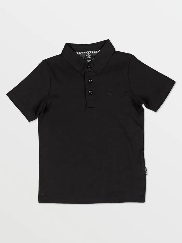 Kids Shirts and Flannels Volcom Little Boys Wowzer Polo Short Sleeve Shirt 8211 Black