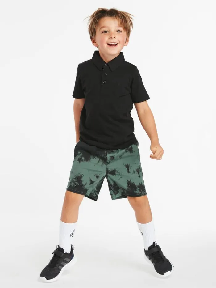Kids Shirts and Flannels Volcom Little Boys Wowzer Polo Short Sleeve Shirt 8211 Black